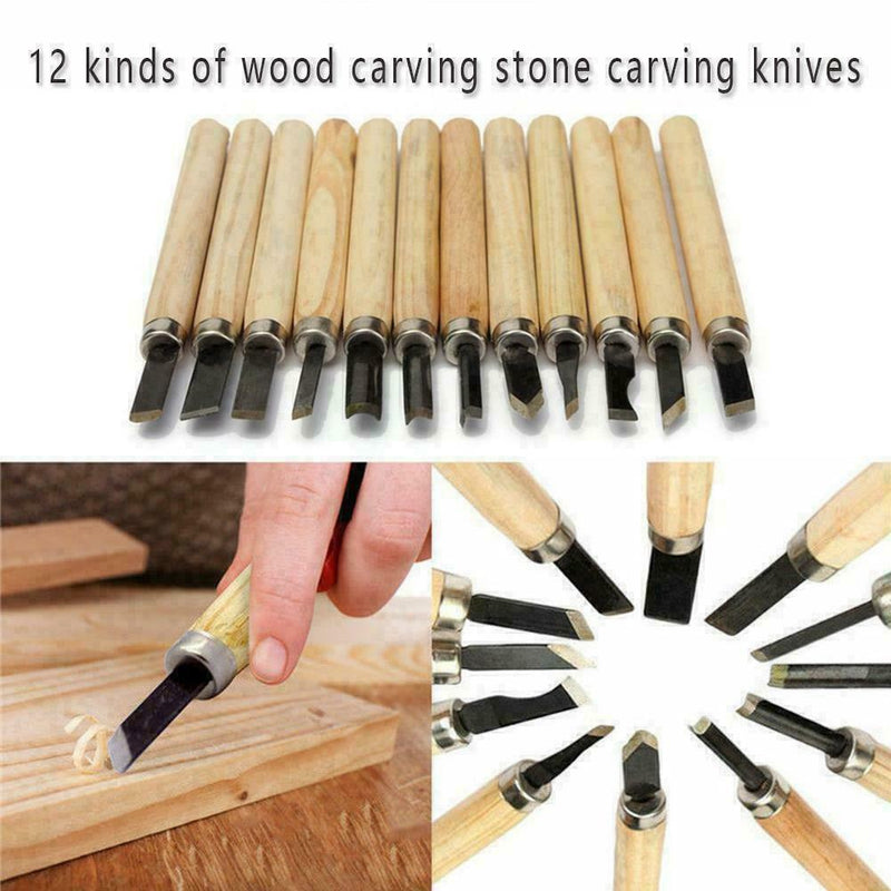 12 Wood Carving Knife & Chisel Set