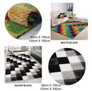 Multi Colour Triangle checked Rug 80cm x 150cm