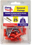 Fixing Screw with Plug (6x25mm)