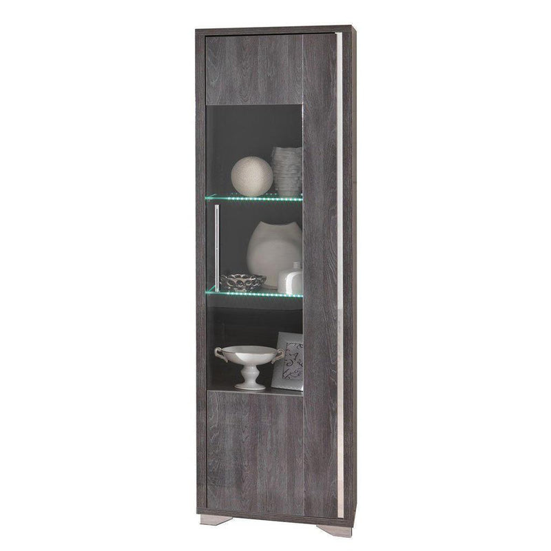 Armony Italian High Gloss 1 Door Display Cabinet with LED Light
