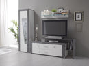 San Martino Ascot White And Grey High Gloss TV Unit With Shelf